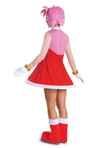 Vista 4 de Disfraz Deluxe de Amy Rose para Mujer de Sonic the Hedgehog Multicolor