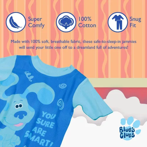 Vista 3 de Nickelodeon Paw Patrol Baby Shark Juego de pijama de algodón de 4 piezas Blue's Clues