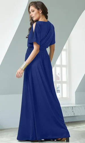 Vista 4 de KOH KOH Vestido largo de cóctel elegante con mangas divididas para mujer