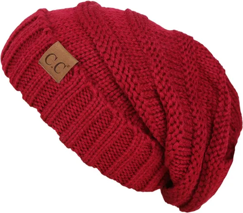 Vista 3 de Funky Junque Gorro holgado de punto trenzado de gran tamaño, grueso, suave, de gran