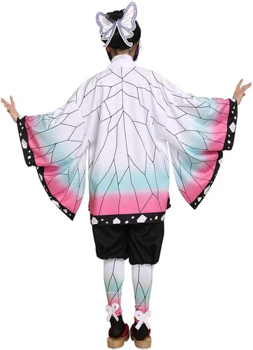 Vista 5 de miccostumes Disfraz de kimono de mariposa para mujer, Oro