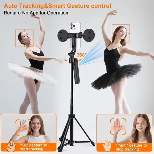 Vista 9 de Kit de vlogging para iPhone/Android, trípode de seguimiento facial