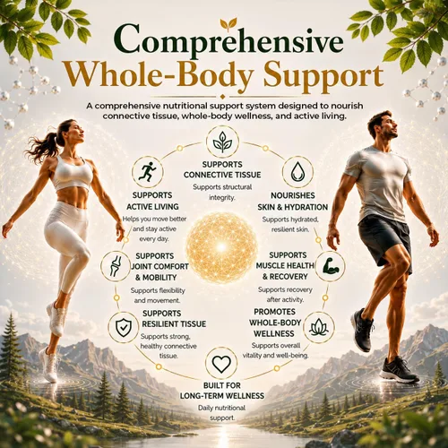 Vista 6 de Synergy Blend - Suplemento de colágeno en polvo, 0.88 oz de proteína, perfil completo de aminoácidos, ácido hialurónico y MSM, péptidos marinos, sin