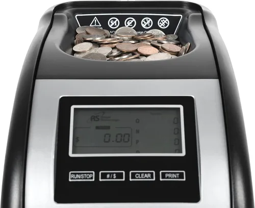Vista 13 de Royal Sovereign Contador/clasificador eléctrico de monedas de 4 filas con tecnología patentada antiatascos y pantalla de conteo digital (FS-44N)