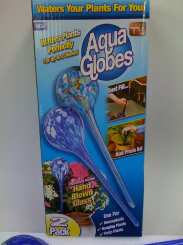 Vista 4 de Aqua Globes AG011706 Bombillas de riego de plantas de vidrio, paquete de 2