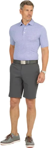 Vista 6 de IBKUL Polo de manga corta para hombre con protección solar UPF 50+ Icefil Cooling Circle Grid Print 94150 (ajuste moderno)