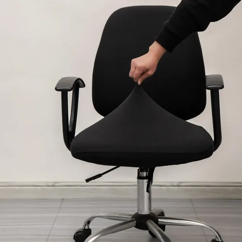 Vista 4 de Melaluxe Fundas para Silla de Oficina de Computadora, Funda Universal Protectora y Elástica, Funda Elástica para Silla Giratoria (Negro)