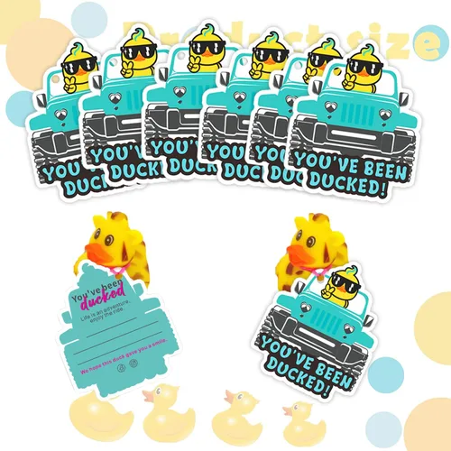 Vista 7 de You 've Been Ducked, etiquetas de pato, etiqueta de patos lindos, tarjeta de juego de patitos, paquete de 35 etiquetas de patado de 2.8 x 2.4