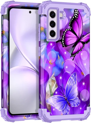 Vista 17 de Rancase Funda para Galaxy S21 FE 5G, tres capas resistentes a prueba de golpes, protección de plástico duro+funda protectora de goma de silicona