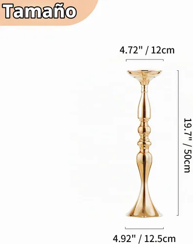 Vista 4 de Nuptio Jarrones para centros de mesa de oro jarrones de mesa de boda para mesas versátiles arreglos de flores de metal para bodas, fiestas y cenas