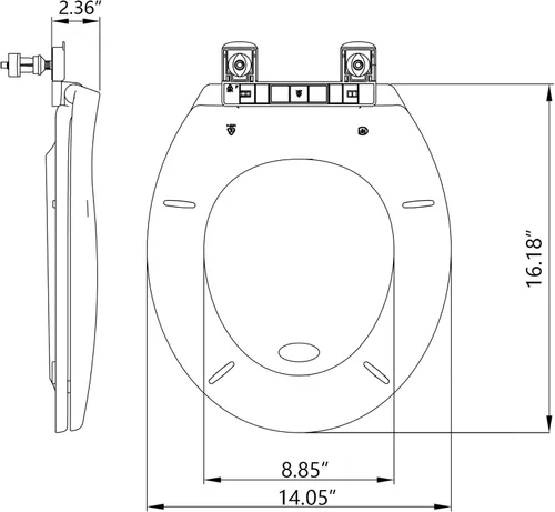 Vista 7 de Asiento de inodoro redondo de cierre lento, fácil de instalar y limpiar, asiento de inodoro de cierre suave, asiento desmontable para uso