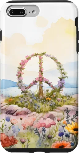 Vista 12 de Floral Peace Sign Watercolor Case for iPhone 17