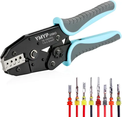 Vista 21 de Deutsch - Engarzadora de barril cerrado tamaño 12,4 vías sangría, 8 tipos de impresión para contactos sólidos Deutsch DTP calibre 14-12 AWG (YEJ-12X)