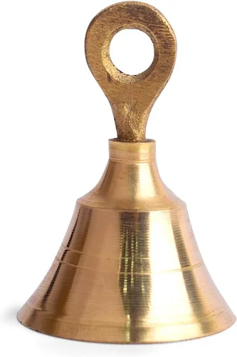 Vista 5 de Satvik - Juego de 6 campanas de latón para colgar en el templo de Pooja Mandir, para el hogar, campanas de Navidad, decoración de árboles
