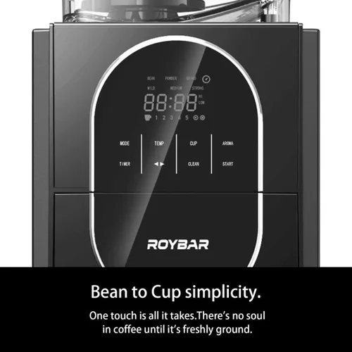 Vista 6 de Cafetera con molinillo programable para café caliente y frío con jarra de vidrio de 22 onzas, ajustable, totalmente automática, máquina de café