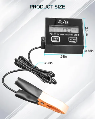 Vista 5 de Herramienta de tacómetro digital inductivo para motor pequeño RPM adecuada para motosierra, recortadora, generador, cortacésped, RV, ATV, bicicleta