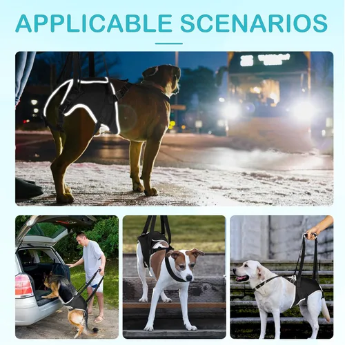 Vista 5 de Arnés de elevación para perros, soporte poscirugía para perros mayores y displasia de cadera, arnés ajustable para perros pequeños, medianos