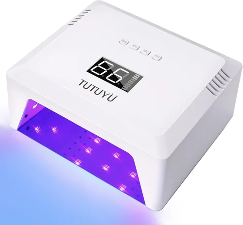 Vista 6 de Lámpara de uñas LED UV de 72 W, secador de uñas de diseño compacto para esmalte de gel con 4 temporizadores, sensor automático, longitud de onda