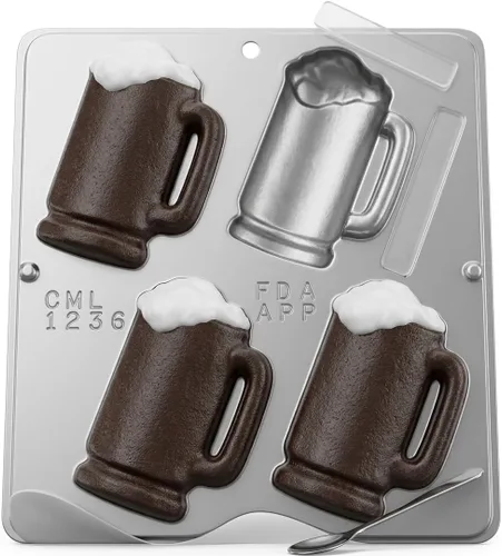 Vista 4 de Taza de cerveza Molde de caramelo de chocolate mediano 1236 con 4 cavidades