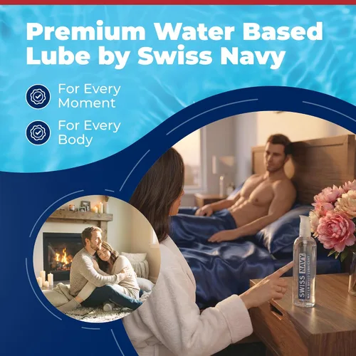 Vista 2 de Swiss Navy Lubricante Premium a Base de Agua - 16 oz - Gel Lubricante para Hombres, Mujeres y Parejas - Seguro para Juguetes - Fórmula que No Mancha