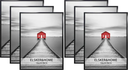 Vista 29 de ELSKER&HOME Marco de póster de 8 x 24 pulgadas, paquete de 3 portarretratos Negro