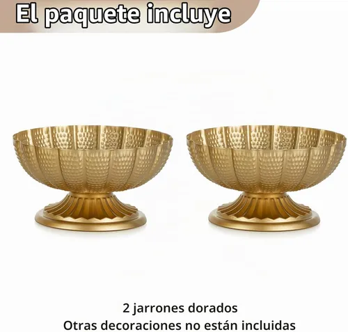 Vista 8 de NUPTIO Jarrones dorados pequeños para centros de mesa, metal, 3.7 pulgadas