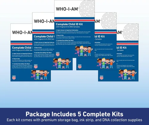 Vista 2 de Who-I-Am - Kits de identificación infantil con muestras de huellas dactilares y ADN (paquete de 5)