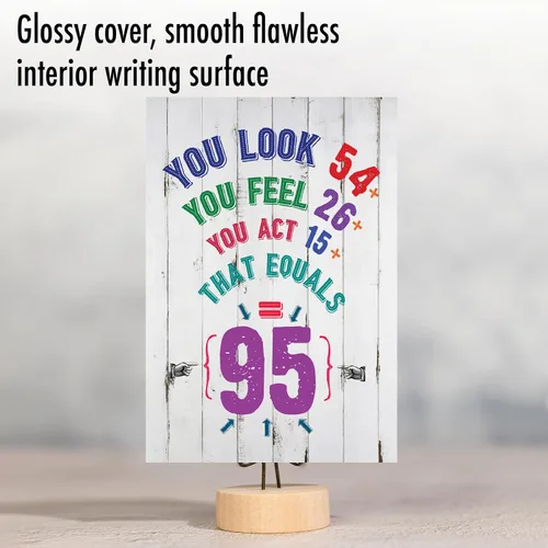 Vista 3 de NobleWorks - Tarjeta de feliz cumpleaños del 95º hito - Tarjeta divertida para niños de 95 años, humor para personas mayores - Ecuación de edad 95