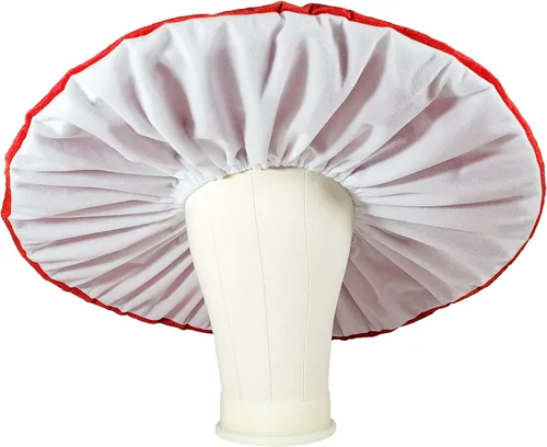 Vista 3 de Sombrero de hongo original para disfraz de cosplay, gorra roja con puntos blancos, de gran tamaño y mantiene