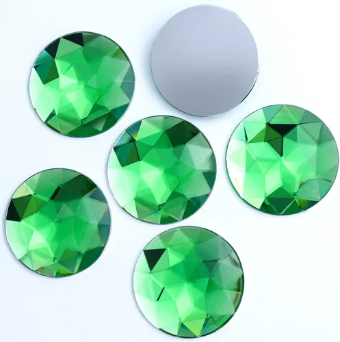 Vista 13 de Diamantes de imitación de parte trasera plana extra grandes de 2.047 in, 6 piezas redondas de acrílico ámbar grandes con parte trasera plana