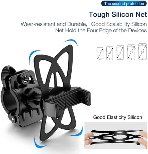 Vista 4 de Soporte de bicicleta para manubrio para teléfonos Pixel 7/Pro/6a/6/Pro - Soporte de silicona para bicicleta Correa antideslizante a prueba de golpes