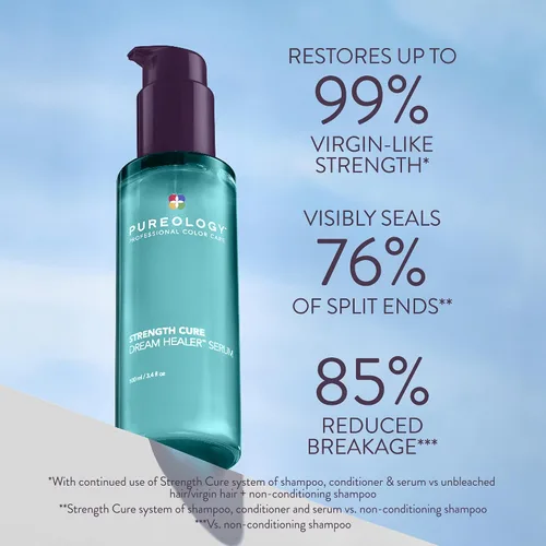 Vista 2 de Pureology Strength Cure Dream Healer - Suero para el cabello, tratamiento ligero sin enjuague, reparación del cabello de puntas abiertas, suaviza