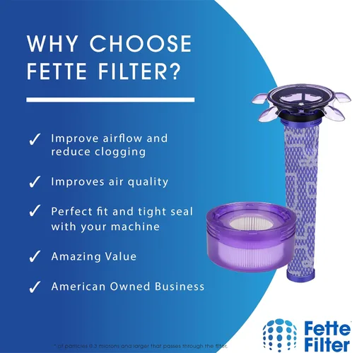 Vista 8 de Fette Filter - Kit de repuesto de filtro de vacío V8 actualizado compatible con Dyson V8 Nueva versión SV25/Dyson V8 Animal Extra 405901-01/Dyson V7