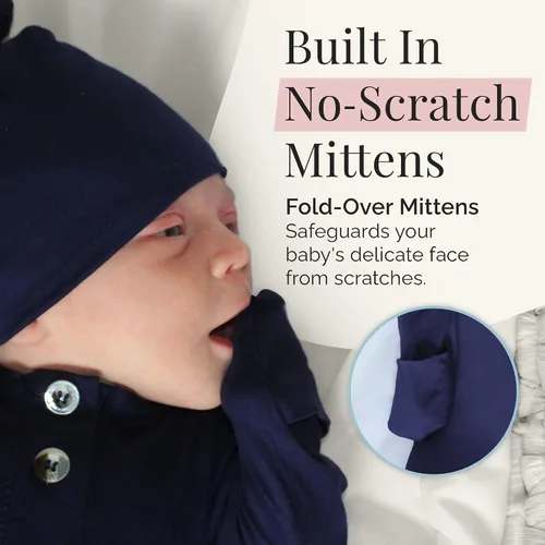 Vista 6 de Stroller Society Conjunto de bata y sombrero para bebé recién nacido anudado para bebé niño o niña