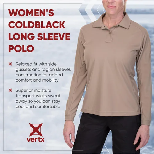 Vista 4 de Vertx Polo de manga larga Coldblack para mujer