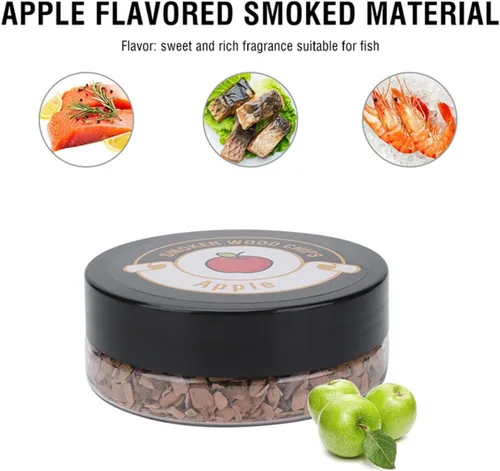 Vista 2 de Paquete de 4 chips de madera para pistola de ahumar, infusor de humo de mano, aserrín para bebidas ahumadas, alimentos, cócteles, queso, postres