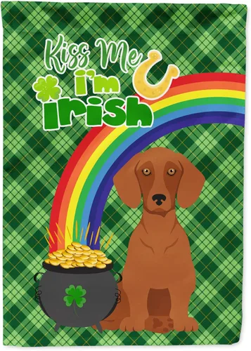 Vista 123 de Caroline's Treasures WDK4731GF - Bandera decorativa para jardín del día de San Patricio, color negro y tostado, Airedale Terrier, para jardín