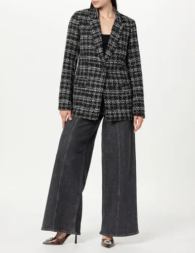 Vista 4 de The Drop Blake - Blazer largo para mujer Boucle negro