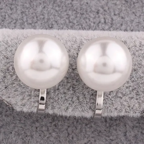 Vista 2 de Niza miel Briadl boda clip pendientes sin perforar plataoro plateado encanto joyería pendientes de perlas