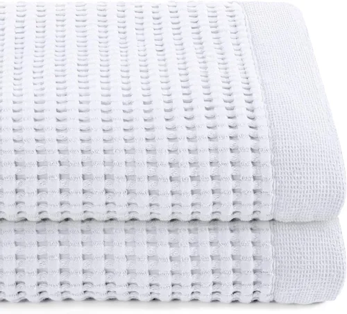 Vista 24 de GILDEN TREE Toalla de baño tipo waffle de secado rápido, toallas de baño delgadas de lujo, toallas de baño 40x80 grandes, estilo moderno (crema)