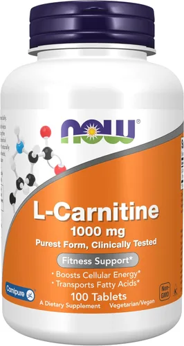 Vista 10 de NOW Foods Suplementos, L-Carnitina 1,000 mg, Forma más pura, Aminoácidos, Soporte de fitness*, 50 Tabletas
