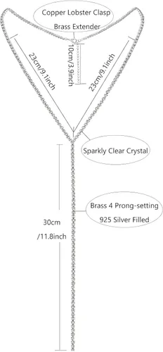 Vista 6 de EFTOM Gargantilla de diamantes de imitación de plata brillante gargantilla de cristal para mujeres y niñas