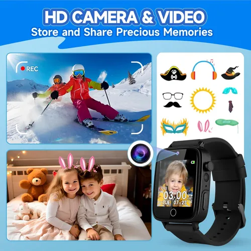 Vista 5 de Reloj para Niños Juguetes para Niños con 26 Juegos, Reloj Inteligente con Cámara para Niños de 4 a 12 Años, Pantalla Táctil, Podómetro, Linterna