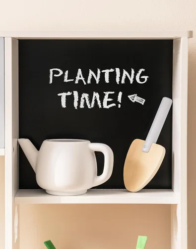 Vista 2 de ROBUD Cocina de juguete para niños – Cocina de juguete de madera con caja de plantación, juego de cocina Montessori con máquina de hielo y horno