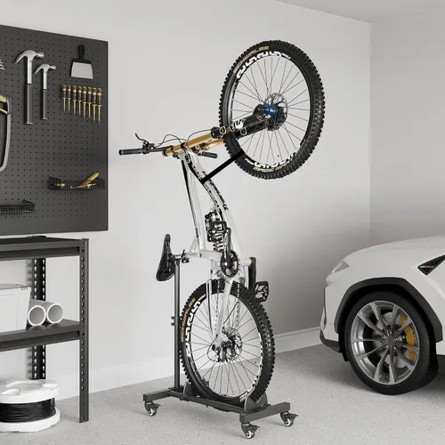 Vista 2 de Sttoraboks Soporte vertical para bicicleta, soporte de bicicleta independiente para garaje, soporte vertical para bicicleta, soporte para bicicleta
