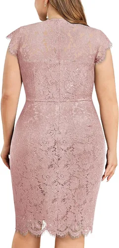 Vista 2 de Miusol Vestido de fiesta de noche formal sin mangas de encaje retro para mujer
