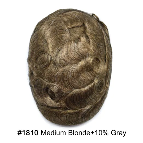 Vista 97 de Toupee para hombre 100% cabello humano real tupé para hombres 0.004 in piel de poliuretano para hombre, sistema de reemplazo de piezas de pelo