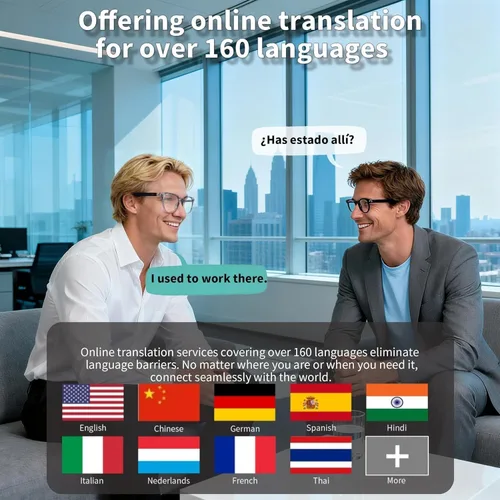 Vista 2 de Ai - Lentes inteligentes Bluetooth 5.4 con traducción para hombres y mujeres más de 160 idiomas con cambio de color, lente de chat, asistente GPT