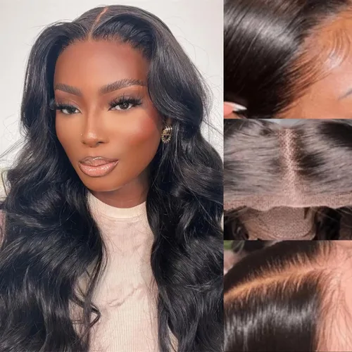 Vista 15 de Peluca Bob sin pegamento de llevar y usar cabello humano liso, 6x4 precortada con encaje HD sin pegamento, prearrancada, pelucas con cierre frontal