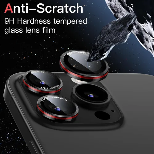 Vista 5 de JETech Protector de lente de cámara para iPhone 15 Pro de 6.1 pulgadas y iPhone 15 Pro Max de 6.7 pulgadas, cubierta de anillo individual de metal